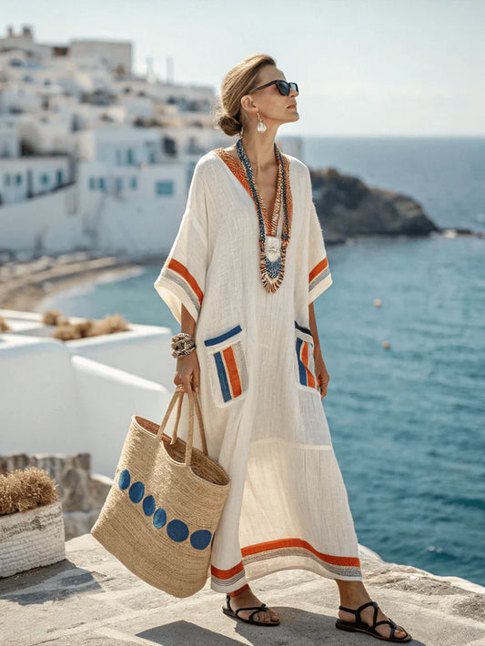 Jinaz™ | Elegante vestido de algodón y lino