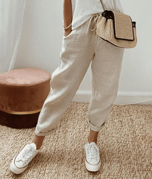 RIVE | ELEGANTE PANTALÓN DE ALGODÓN Y LINO 1+1 GRATIS